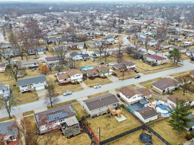 drone / aerial view with a residential view