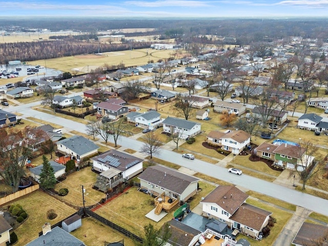 aerial view featuring a residential view