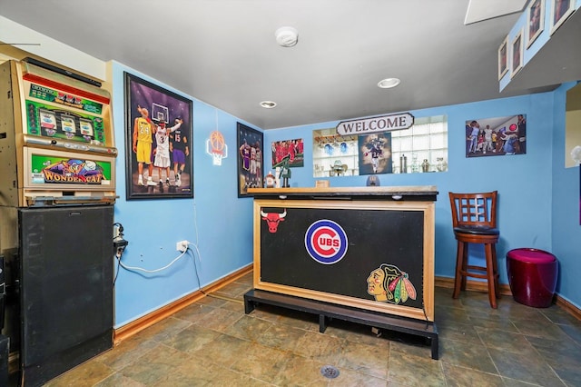 1418 N Mayfield Ave, Chicago, IL 60651 - playroom with stone finish floors and recessed lighting