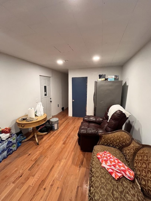 living area featuring wood finished floors