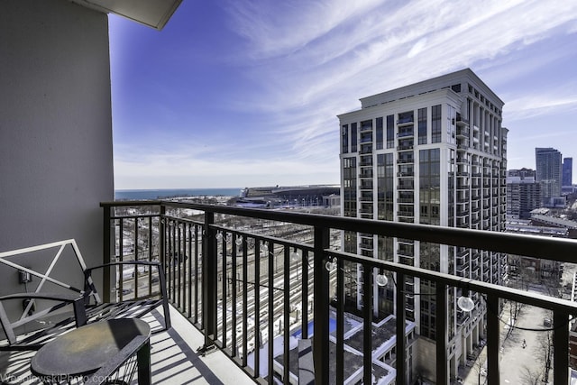 balcony with a view of city