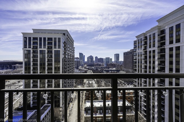 balcony with a city view