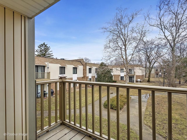 balcony featuring a residential view