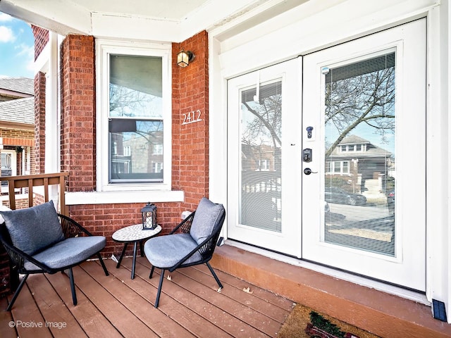 deck with french doors