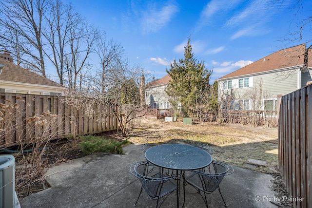 view of patio featuring a fenced backyard