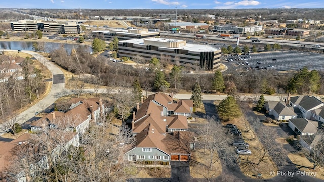 aerial view with a residential view