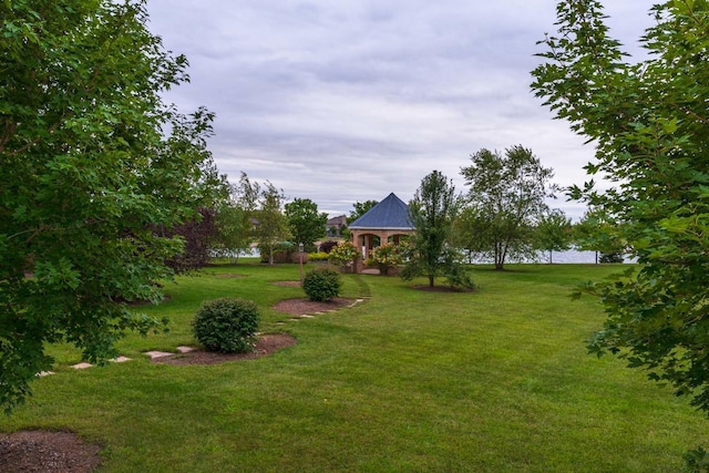 view of yard featuring a gazebo