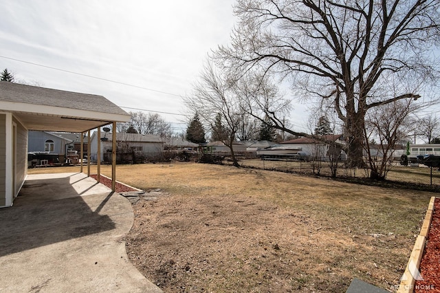 view of yard with fence