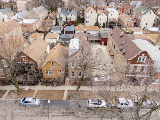 bird's eye view with a residential view