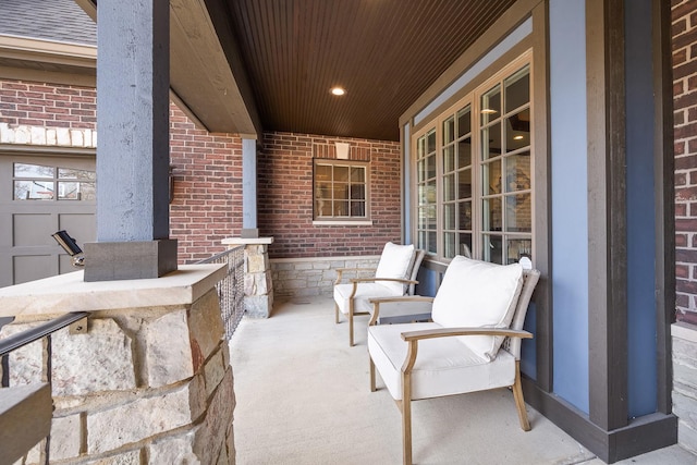 view of patio featuring covered porch