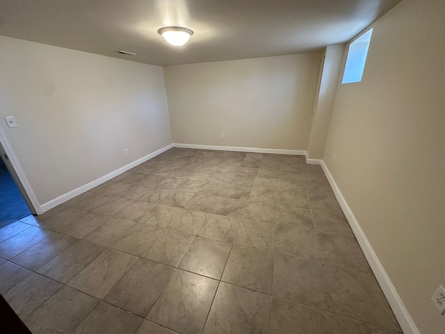 basement with baseboards