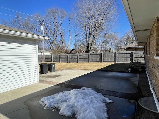 view of patio with a fenced backyard