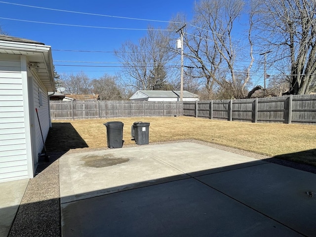 view of patio with a fenced backyard