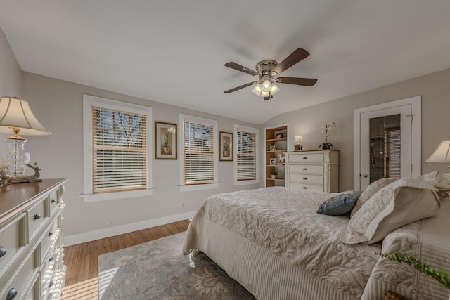 421 Dodson St, Geneva, IL 60134 - bedroom with baseboards, wood finished floors, and a ceiling fan