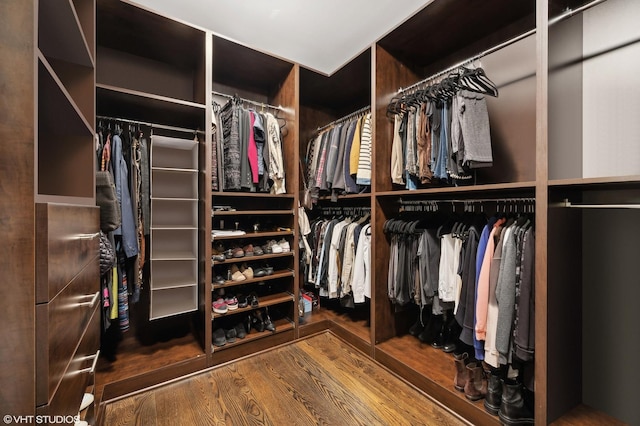 spacious closet featuring wood finished floors