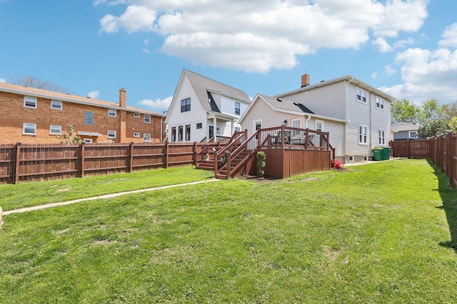 611 Mccarthy Rd, Lemont, IL 60439 - view of yard featuring a deck and stairway