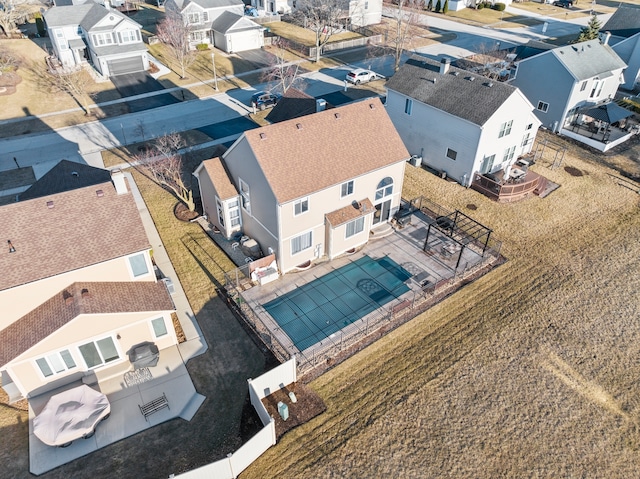 aerial view with a residential view