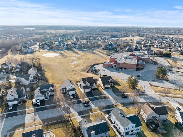 bird's eye view with a residential view