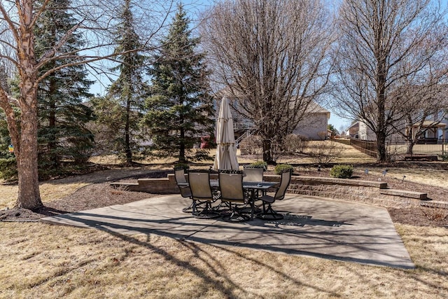 view of patio featuring outdoor dining space