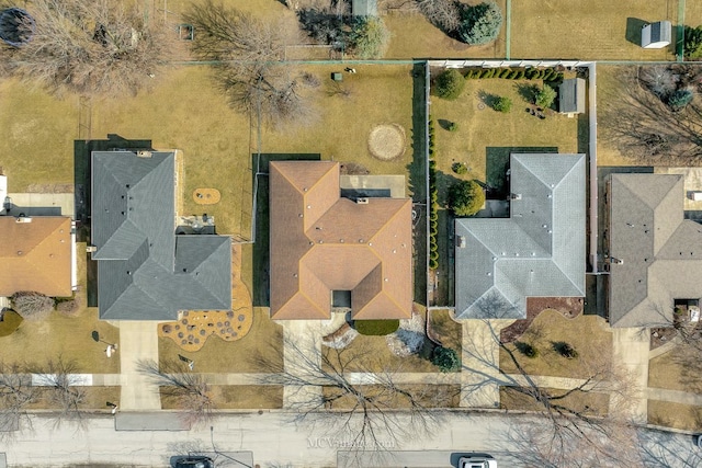 bird's eye view with a residential view