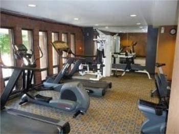 exercise room with carpet