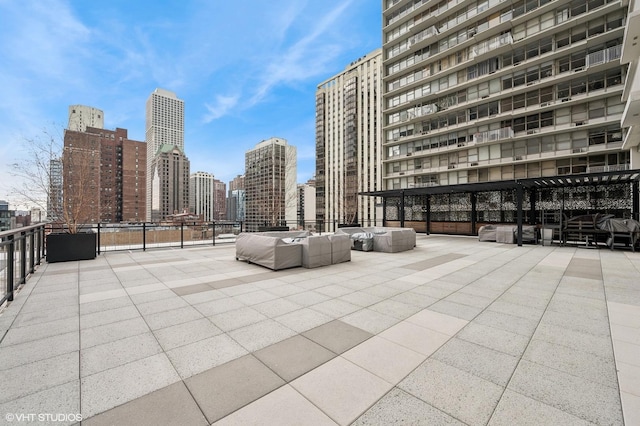 view of patio / terrace with a city view