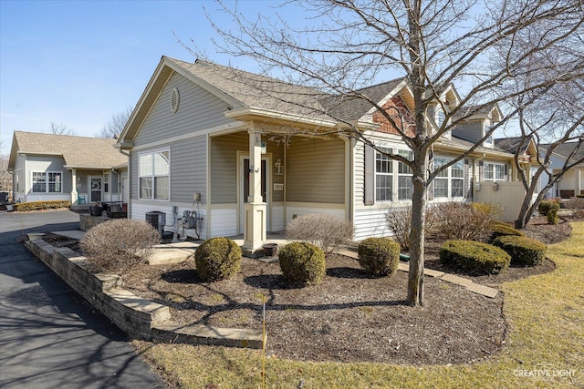 view of front of home with central AC unit