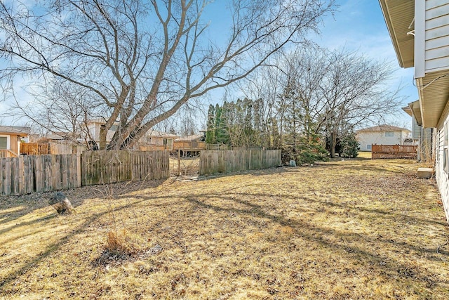 view of yard with fence