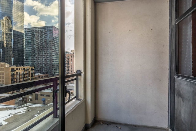 balcony with a view of city