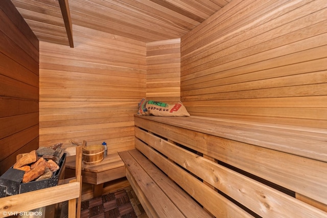 view of sauna