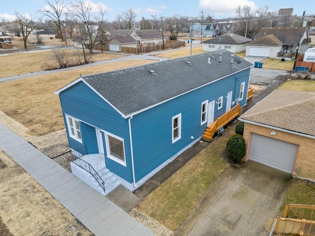 aerial view with a residential view