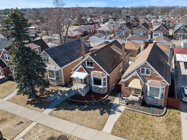 aerial view featuring a residential view