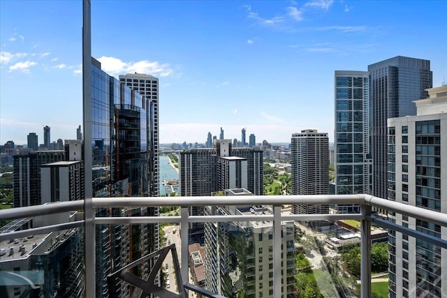 balcony with a city view