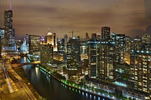 view of city with a water view