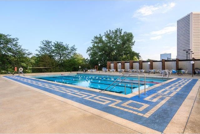 pool featuring a patio area