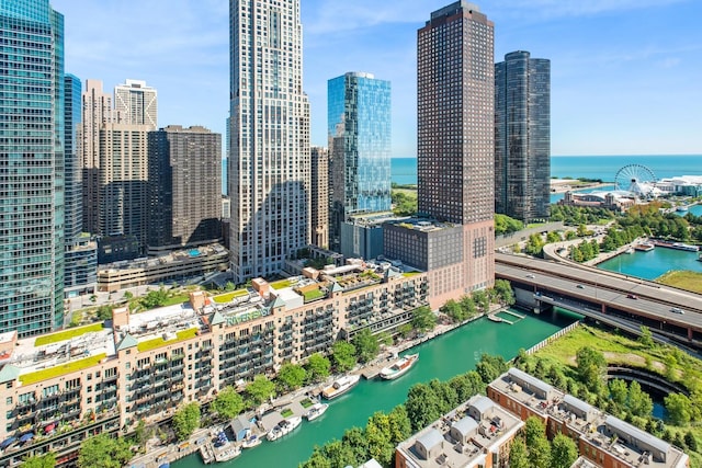 view of city featuring a water view