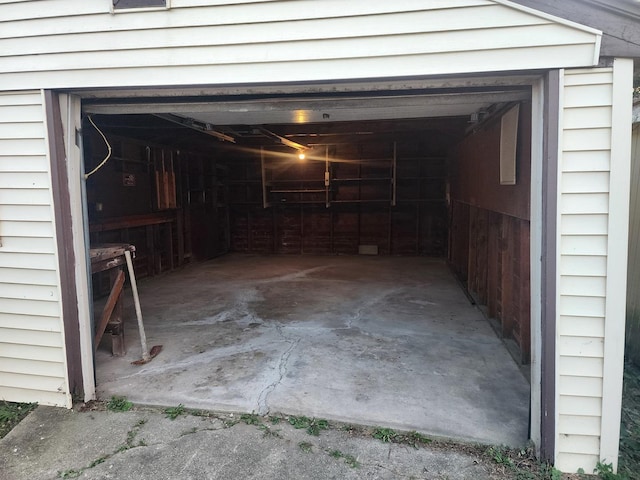 view of garage