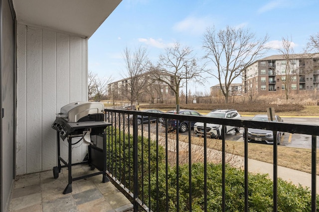 balcony featuring area for grilling