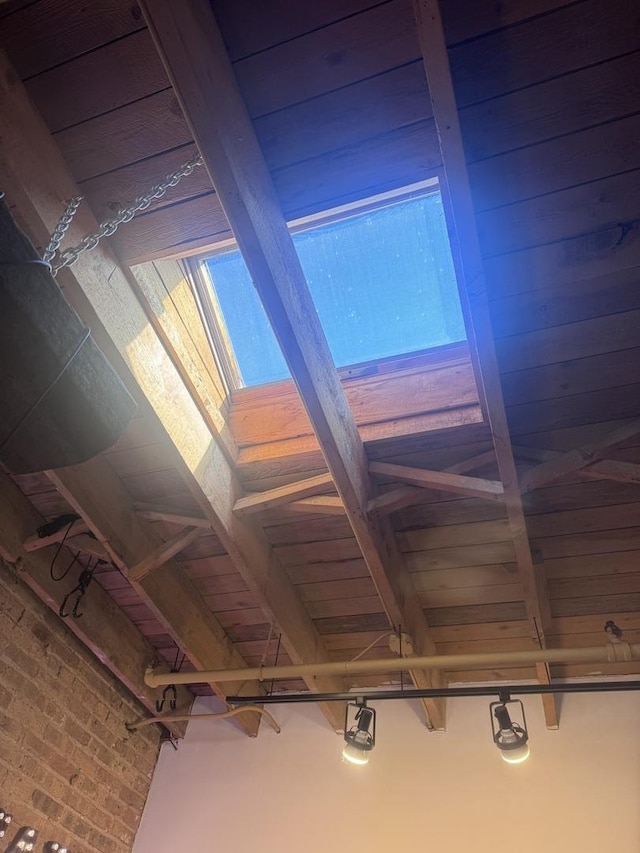 interior details with beam ceiling