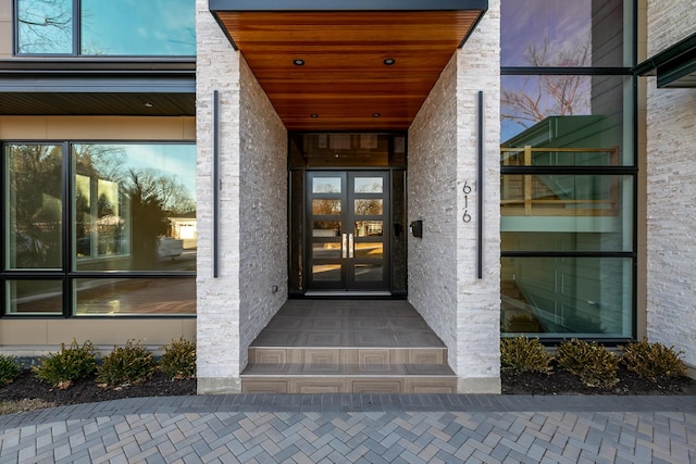 entrance to property with french doors