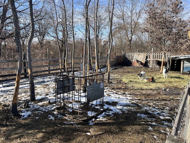 view of yard with fence