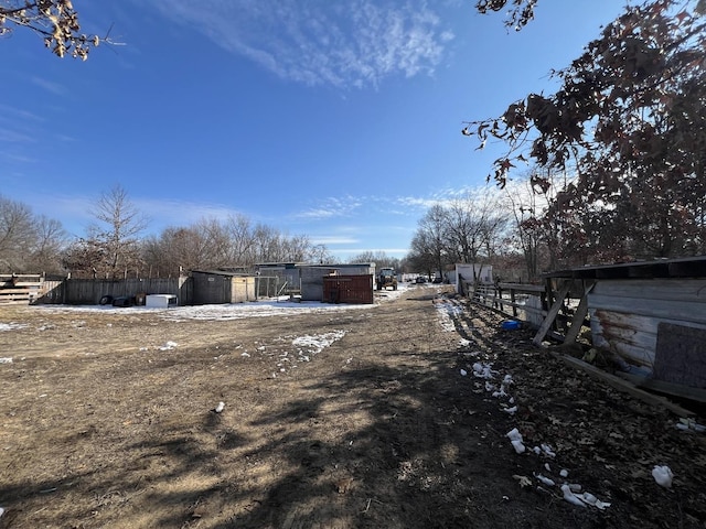 view of yard featuring fence