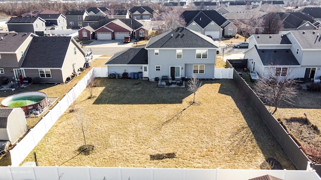 aerial view featuring a residential view