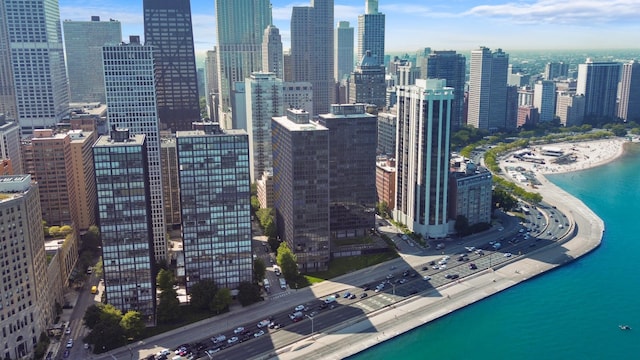 view of city with a water view