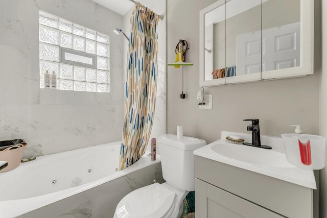 216 W 105th St, Chicago, IL 60628 - full bathroom featuring toilet, vanity, and a combined bath / shower with jetted tub
