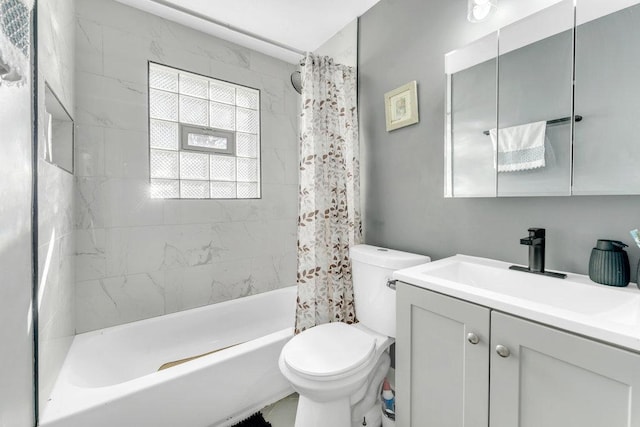 216 W 105th St, Chicago, IL 60628 - bathroom featuring vanity, toilet, and shower / tub combo with curtain