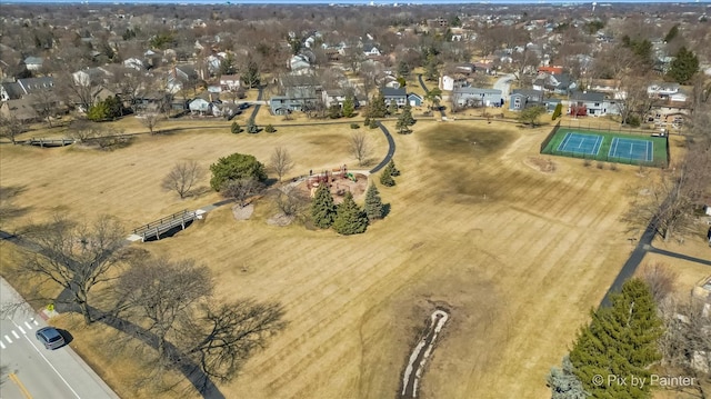 aerial view featuring a residential view