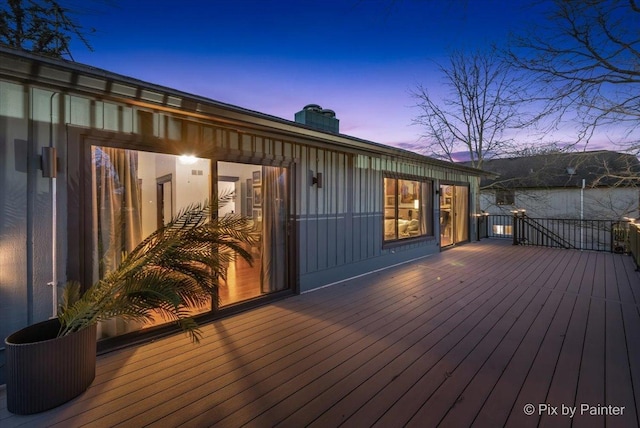 view of deck at dusk