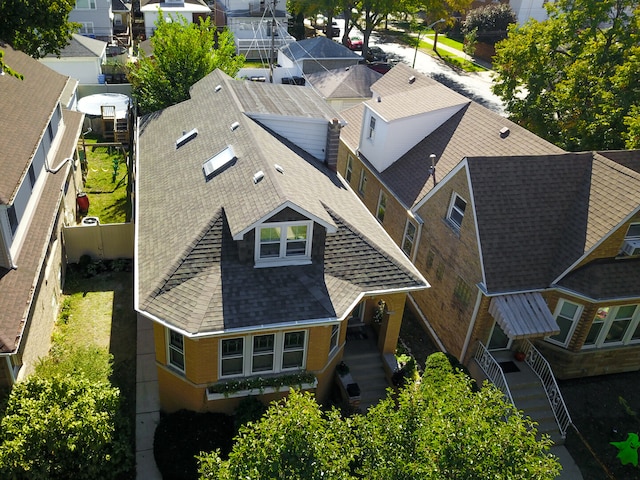 drone / aerial view with a residential view