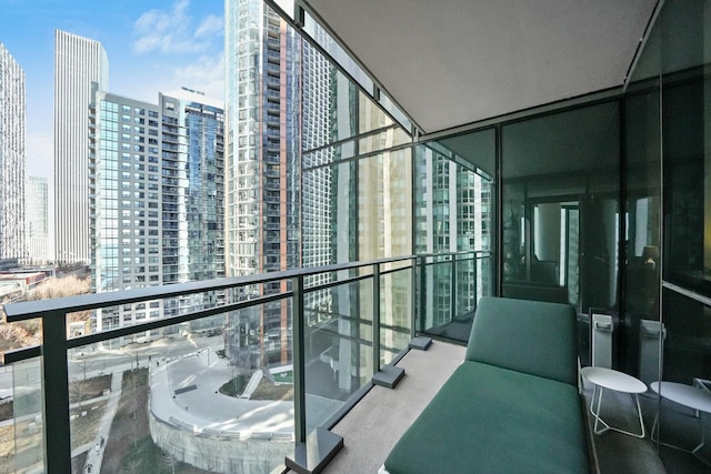 balcony with a city view